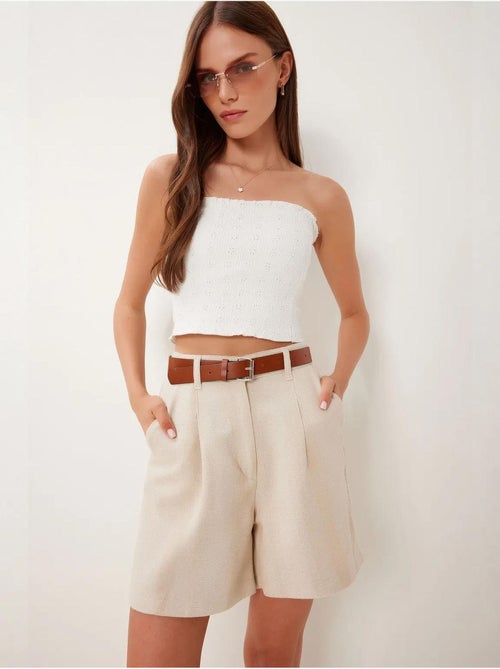 Short taille haute à ceinture et jambes larges istanbul - Kiabi Short taille haute à ceinture et jambes larges istanbul - Kiabi