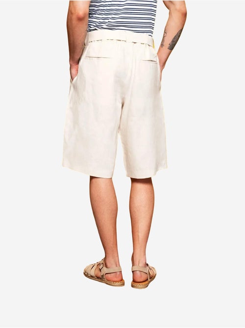 Short taille haute ceinturé en lin giesto - Kiabi