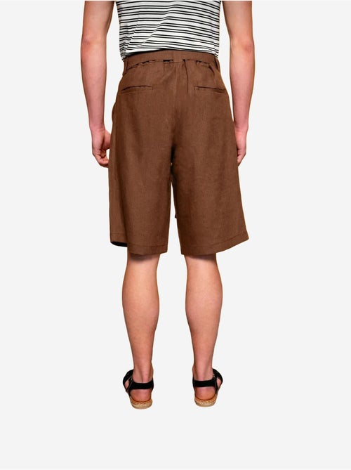 Short taille haute ceinturé en lin mélangé giesto - Kiabi