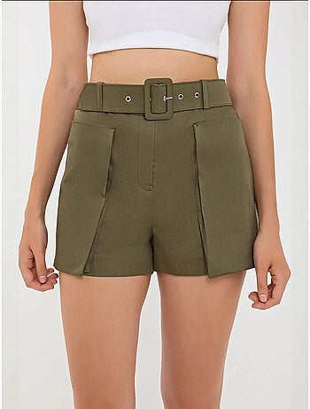 Short taille haute en coton avec poche et ceinture hiccup