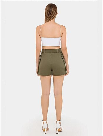 Short taille haute en coton avec poche et ceinture hiccup