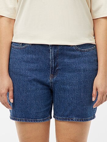 Short taille haute en jean 5 poches