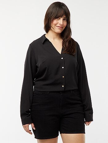 Short taille haute en jean 5 poches