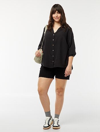 Short taille haute en jean 5 poches