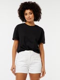 Short taille haute en jean avec 4 poches plaquées Blanc - Kiabi
