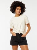 Short taille haute en jean avec 4 poches plaquées Noir - Kiabi