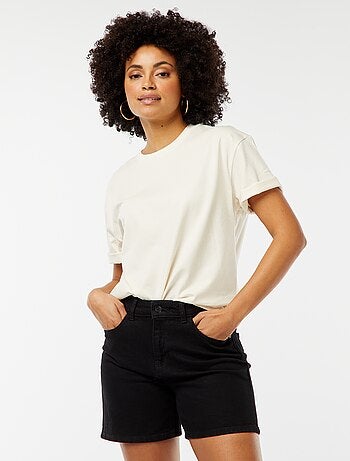 Short taille haute en jean