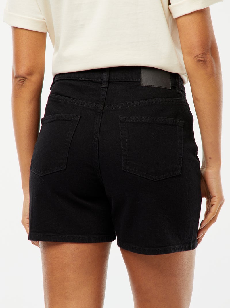 Short taille haute en jean NOIR - Kiabi