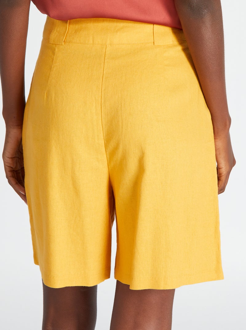 Pantalon chino 7/8ème jaune clair femme
