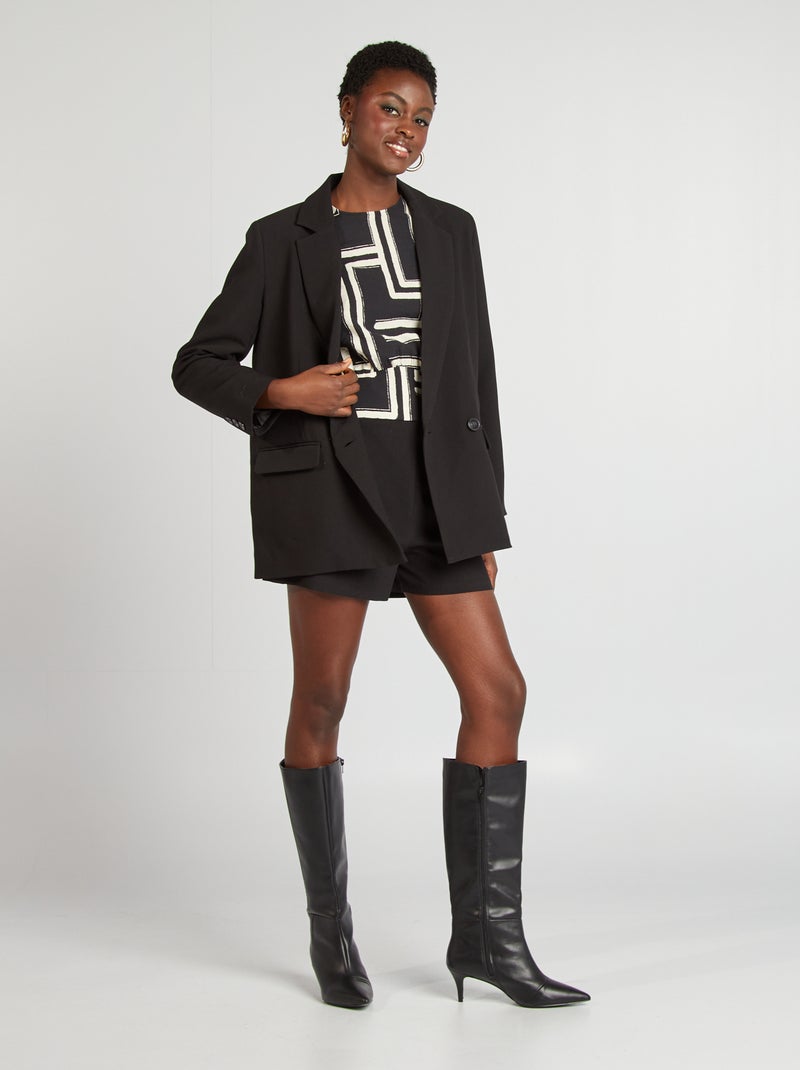 Short taille haute noir - Kiabi