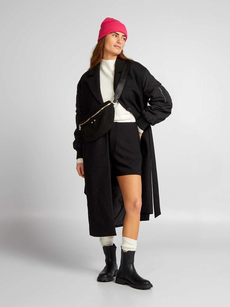 Short taille haute smart noir - Kiabi