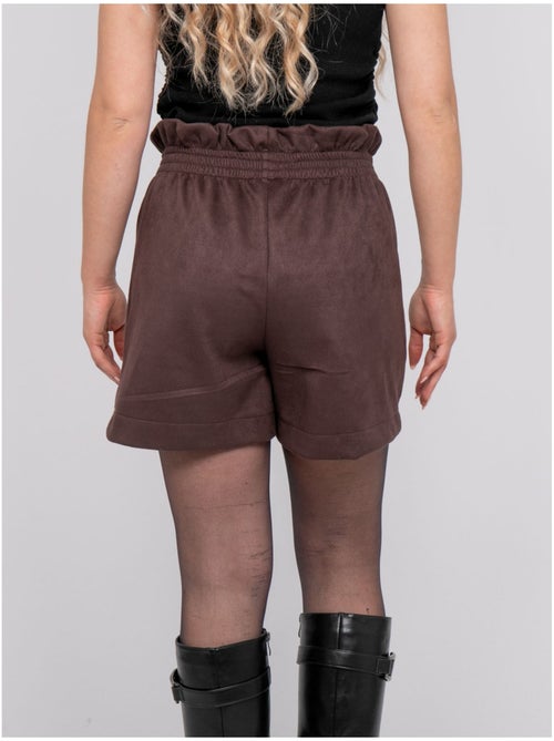 Short taille haute suédine ceinture élastiquée xiche - Kiabi Short taille haute suédine ceinture élastiquée xiche - Kiabi
