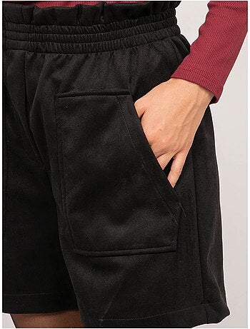 Short taille haute suédine ceinture élastiquée xiche