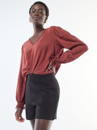 Short taille haute uni