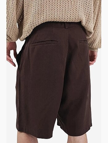 Short taille mi-haute, jambes larges et ceinture en tencel giesto