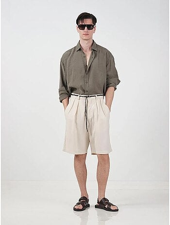 Short tailleur à jambes larges et taille haute en tencel giesto
