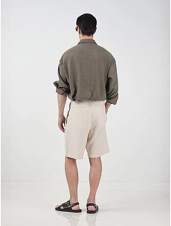 Short tailleur à jambes larges et taille haute en tencel giesto