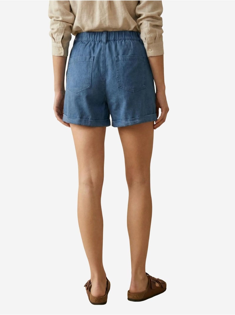 Short tailleur à jambes larges my fashion Bleu marine - Kiabi