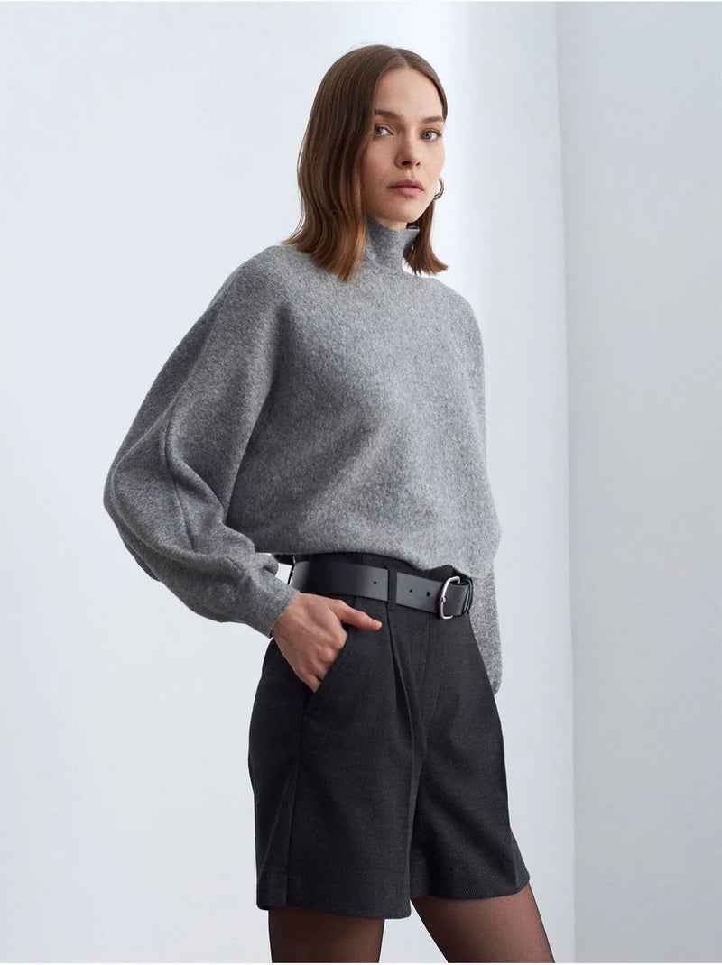 Short tailleur à taille haute et ceinture dilvin Noir - Kiabi