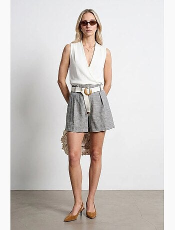 Short tailleur à taille haute et jambe large dilvin