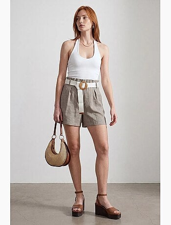 Short tailleur à taille haute et jambe large dilvin