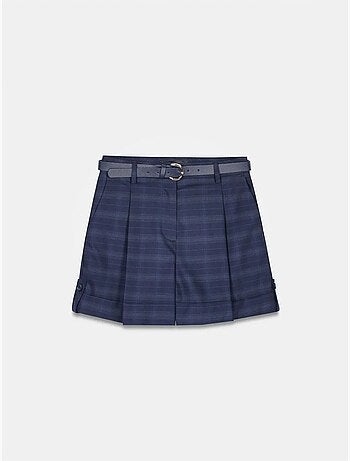 Short tailleur en crêpe à taille haute et ceinture dilvin