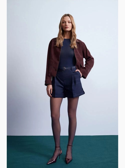 Short tailleur en crêpe à taille haute et ceinture dilvin - Kiabi Short tailleur en crêpe à taille haute et ceinture dilvin - Kiabi