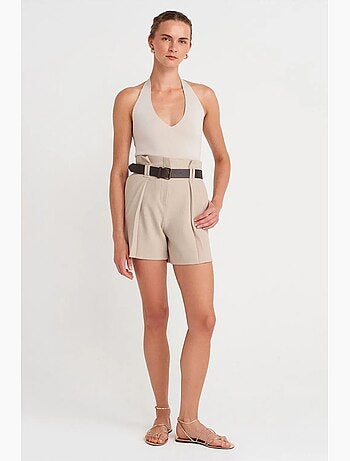 Short tailleur en crêpe avec ceinture dilvin