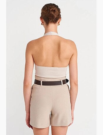 Short tailleur en crêpe avec ceinture dilvin