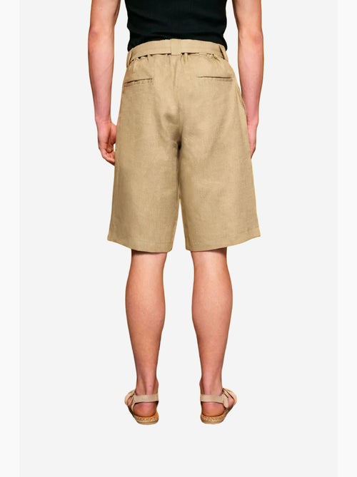 Short tailleur en mélange de lin à taille haute giesto - Kiabi
