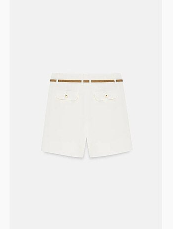 Short tailleur en popeline à taille haute et ceinture dilvin