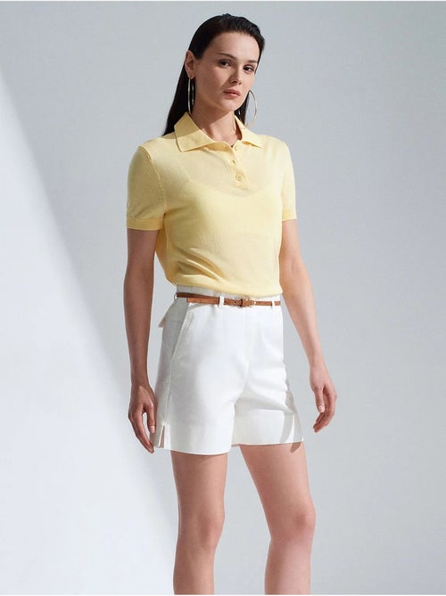 Short tailleur en popeline à taille haute et ceinture dilvin - Kiabi Short tailleur en popeline à taille haute et ceinture dilvin - Kiabi