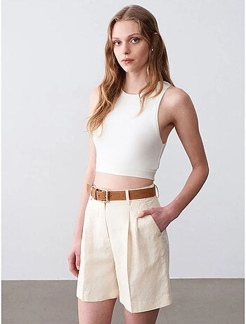 Short tailleur taille haute à jambe large dilvin