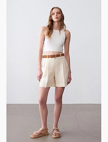 Short tailleur taille haute à jambe large dilvin