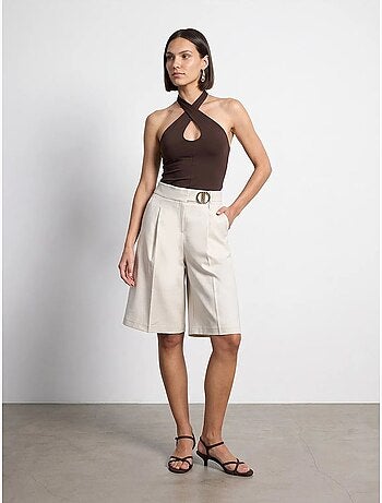 Short tailleur taille haute à jambe large dilvin