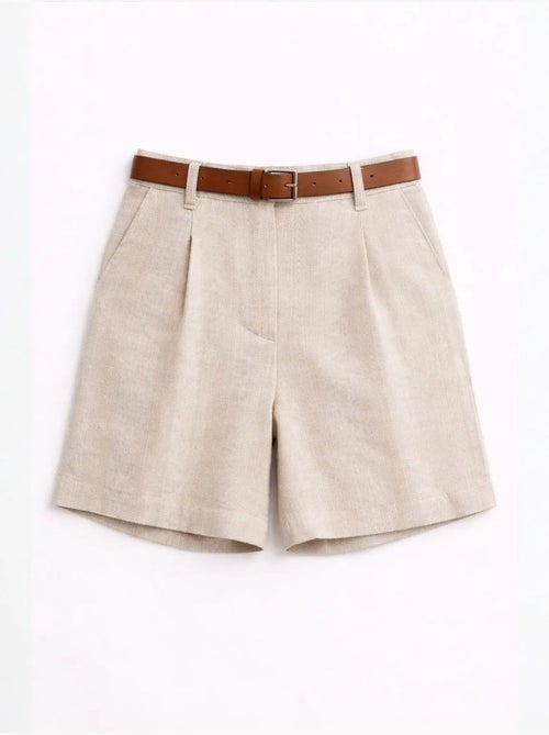Short tailleur taille haute à jambes larges et ceinture mixray - Kiabi Short tailleur taille haute à jambes larges et ceinture mixray - Kiabi