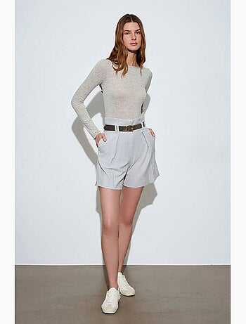 Short tailleur taille haute avec ceinture dilvin