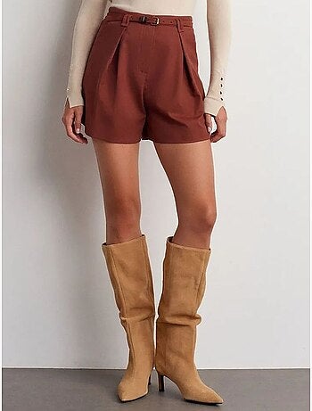 Short tailleur taille haute avec ceinture dilvin