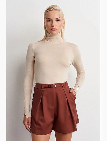 Short tailleur taille haute avec ceinture dilvin