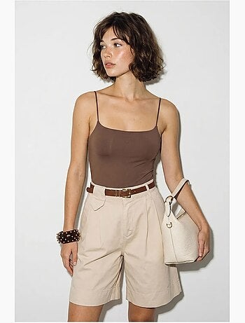 Short tailleur taille haute avec ceinture lucci