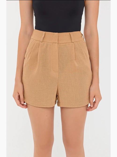 Short tissé plissé taille haute hiccup - Kiabi Short tissé plissé taille haute hiccup - Kiabi