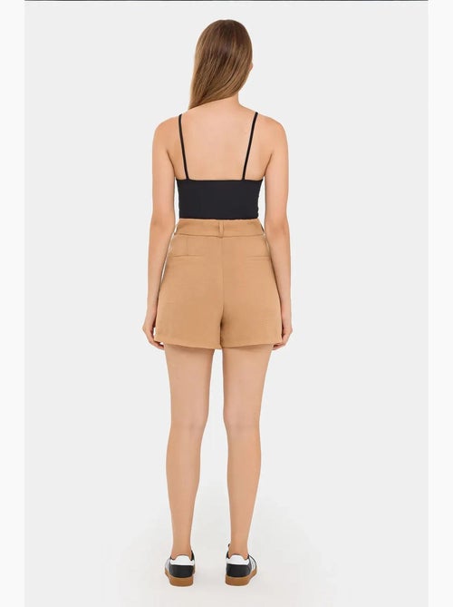 Short tissé plissé taille haute hiccup - Kiabi Short tissé plissé taille haute hiccup - Kiabi