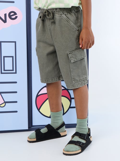 Short uni à cordon en coton - Kiabi
