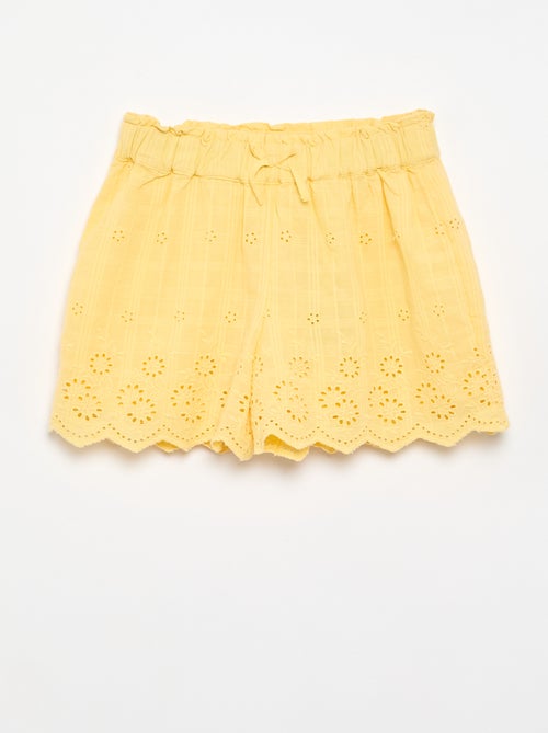 Short uni avec broderies anglaises - Kiabi