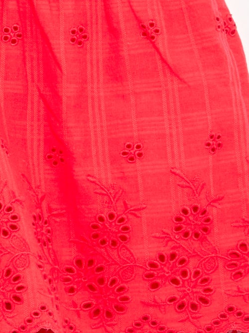 Short uni avec broderies anglaises - Kiabi