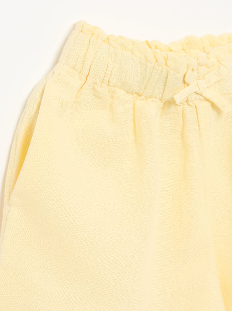 Short uni avec nœud fantaisie Jaune - Kiabi