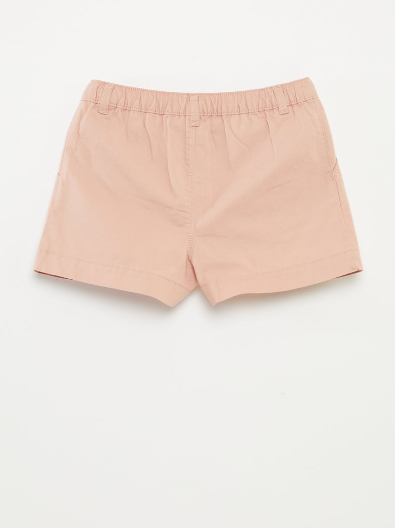 Short uni avec taille ajustable rose - Kiabi