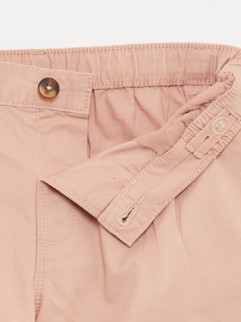 Short uni avec taille ajustable rose - Kiabi