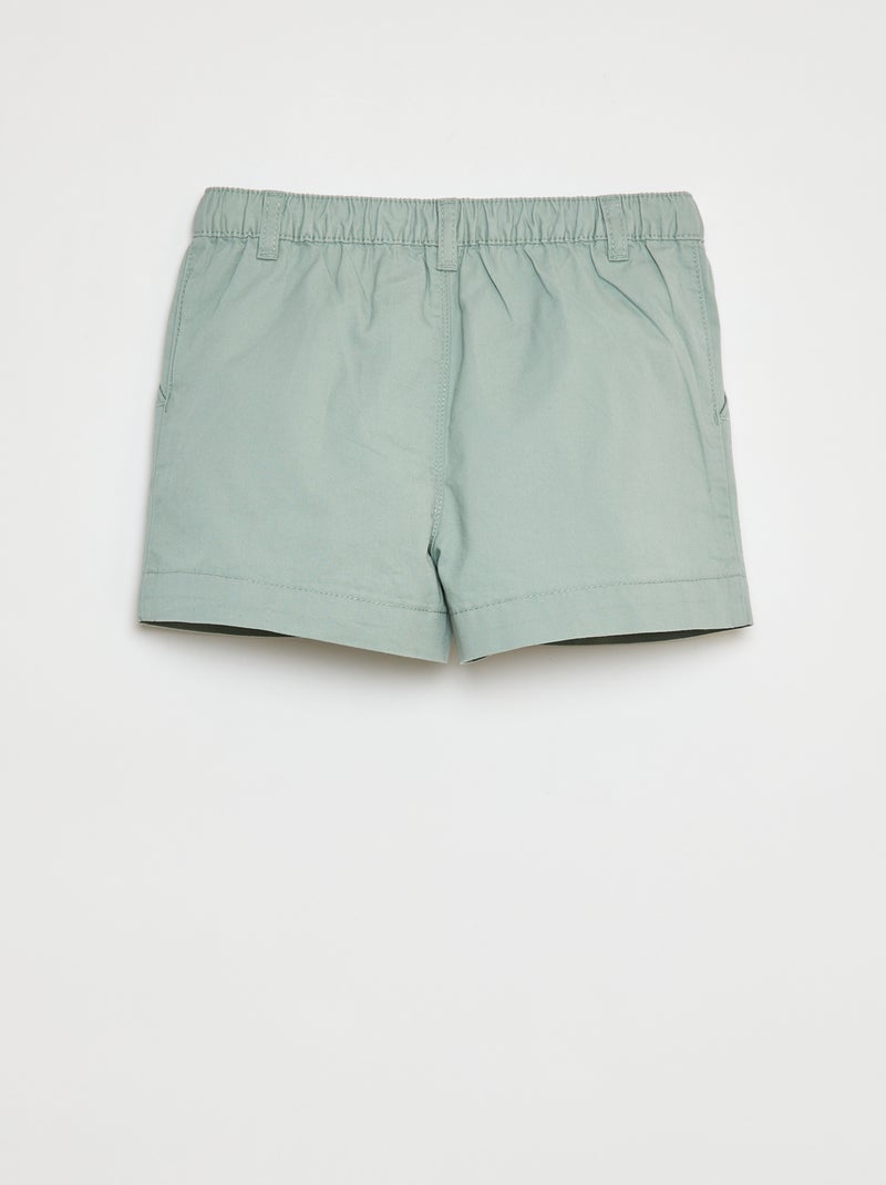 Short uni avec taille ajustable VERT - Kiabi