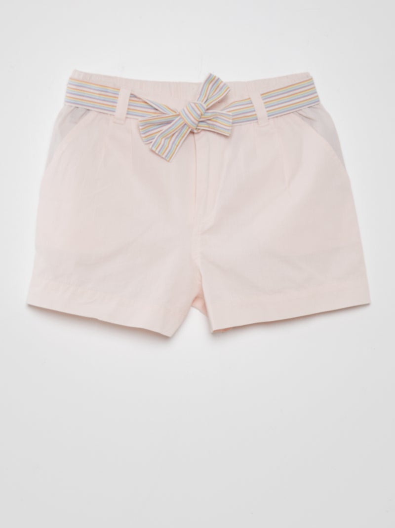 Short uni en coton Rose - Kiabi